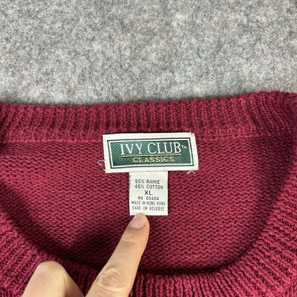 Ivy Club Classics Sweater Mens XL Crew Neck Embroidered Golf Grandpa Y2K Preppy - Picture 3 of 7